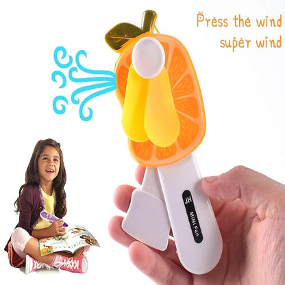 Kid's Mini Fruit Fans - Battery-Free (Multi Color, Pack of 2)